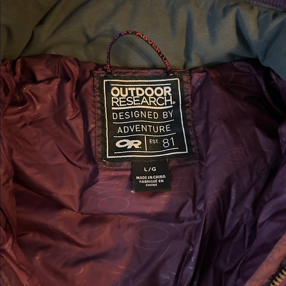 Outdoor Research Women's Puffer Down Jacket in Deep Burgundy - Picture 3 of 10